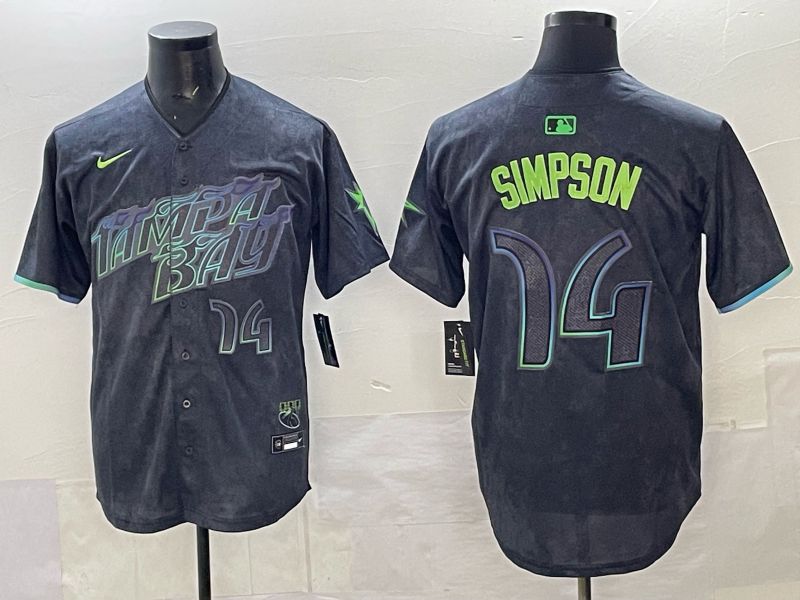 Men 2025 Tampa Bay Rays #14 Simpson Black City Edition Nike MLB Jersey 06